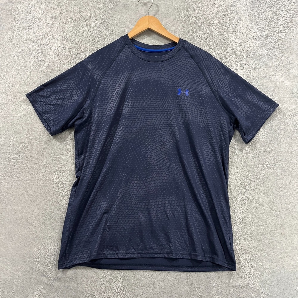 Under Armour HeatGear T-Shirt Mens L Navy Short Sleeve Athleisure Pullover Tee
